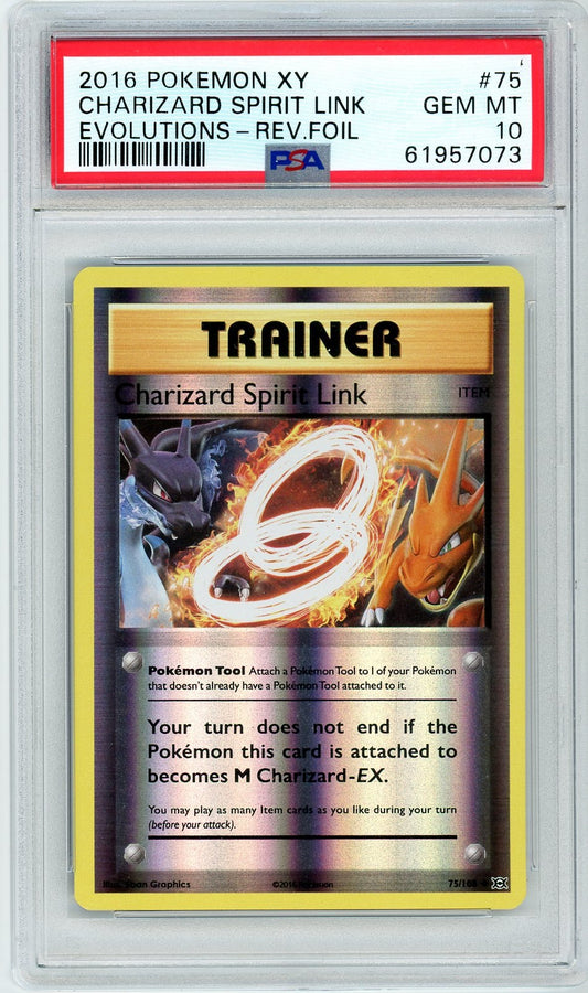 PSA 10 Charizard Spirit Link 75/108 - Evolutions