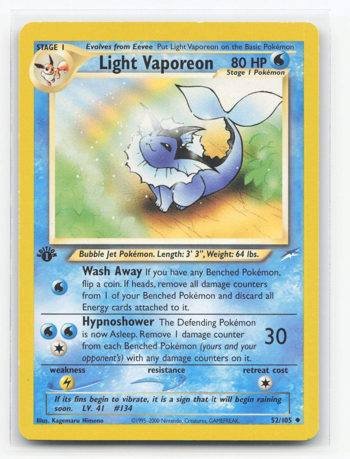 Light Vaporeon 52/105 - Neo Destiny