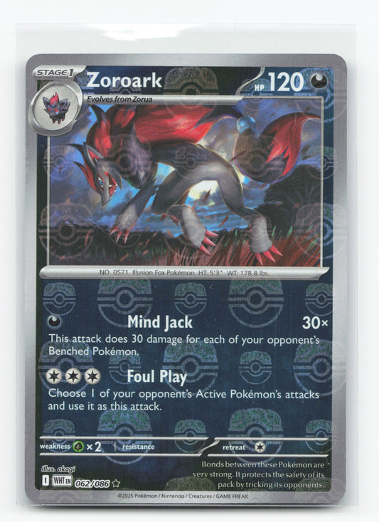 Zoroark 062/086 Master Ball Reverse Holo - White Flare