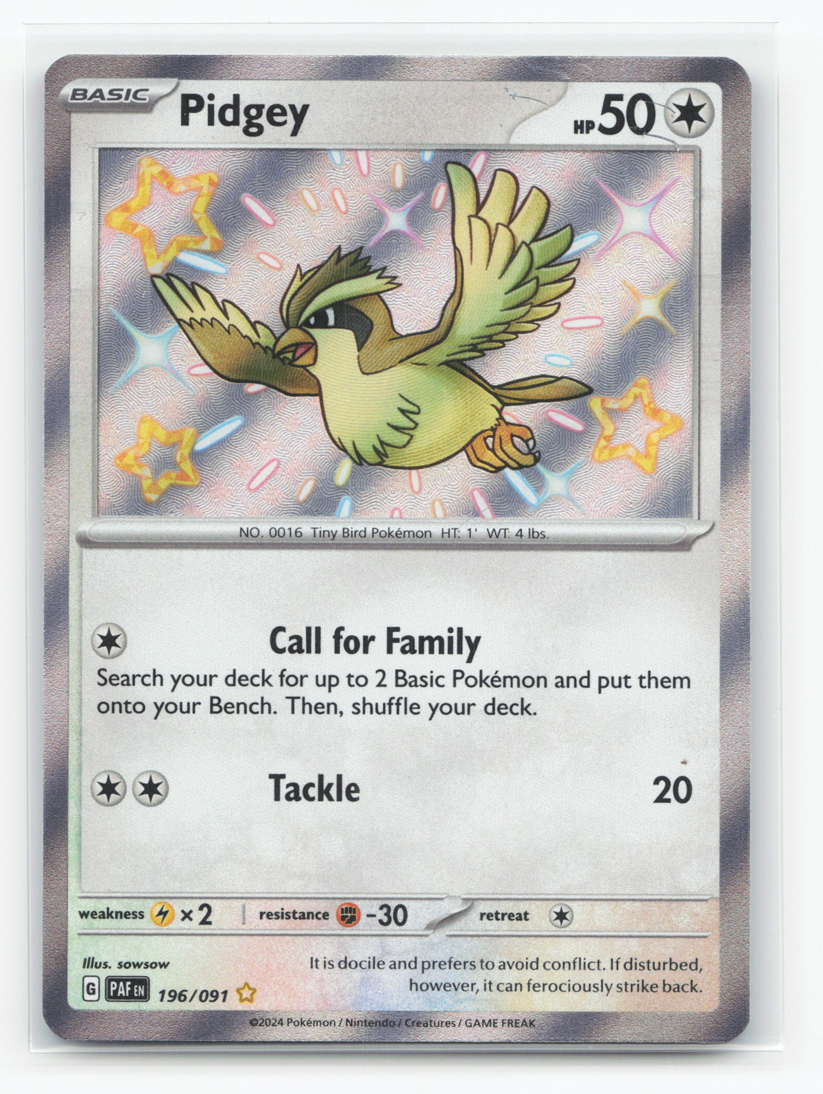 Pidgey 196/091 - Paldean Fates