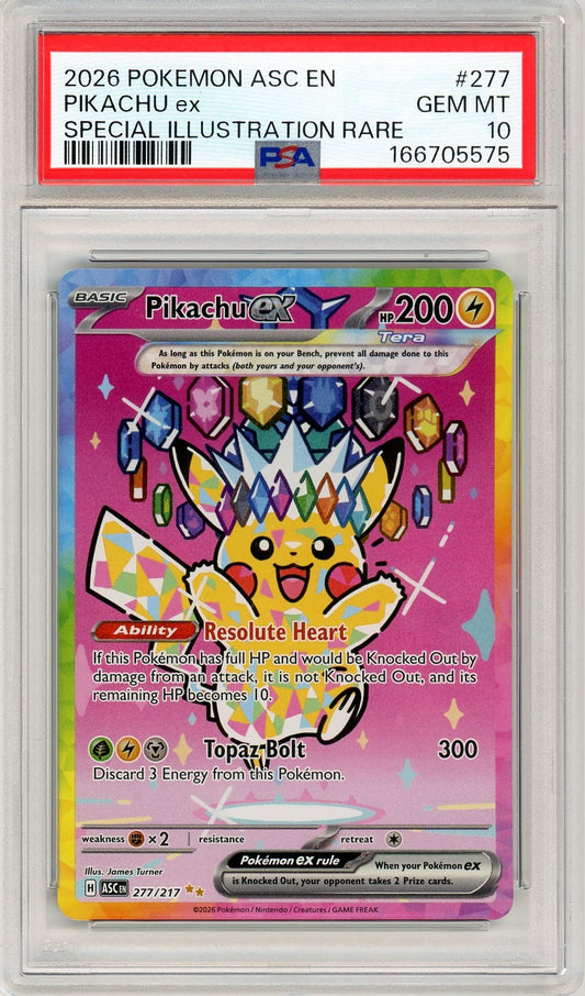 PSA 10 Pikachu ex 277/217 - Ascended Heroes