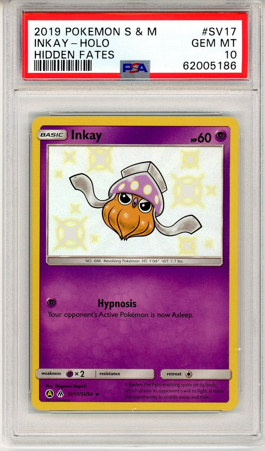 PSA 10 Inkay SV17/SV94 - Hidden Fates Shiny Vault
