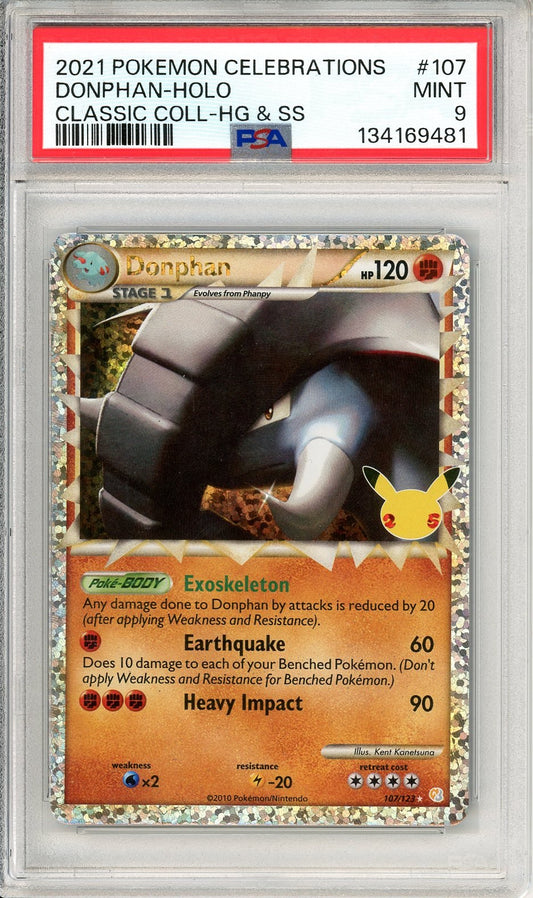 PSA 9 Donphan 107 - Celebrations: Classic Collection