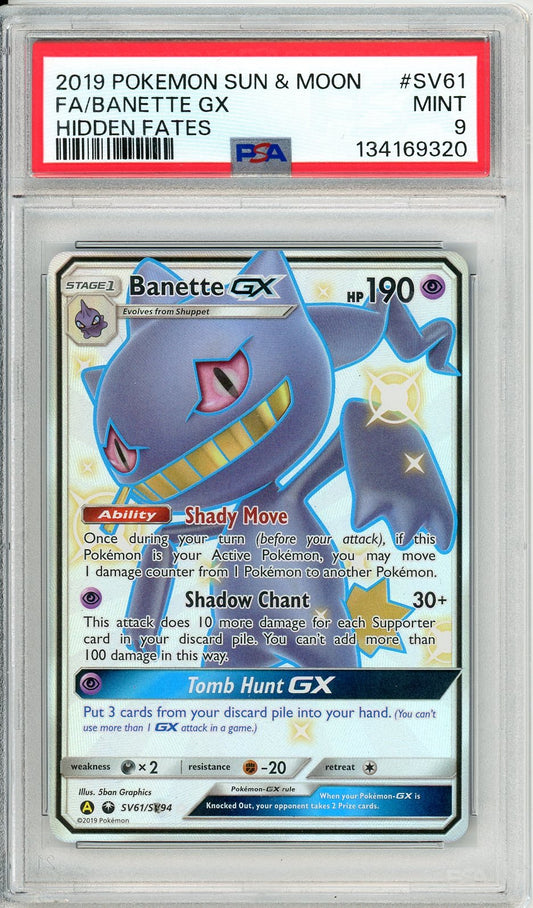 PSA 9 Banette-GX SV61/SV94 - Hidden Fates Shiny Vault