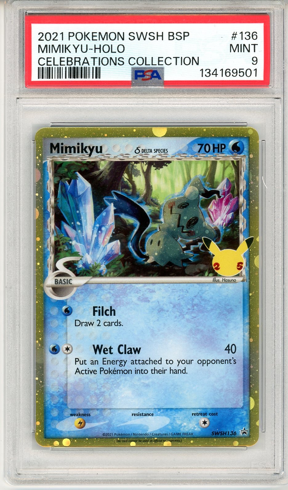 PSA 9 Mimikyu δ SWSH136 - SWSH Black Star Promos