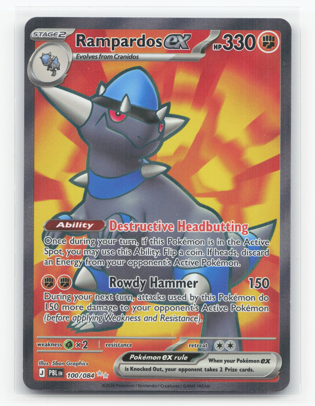 Rampardos ex 100/084 - Pitch Black