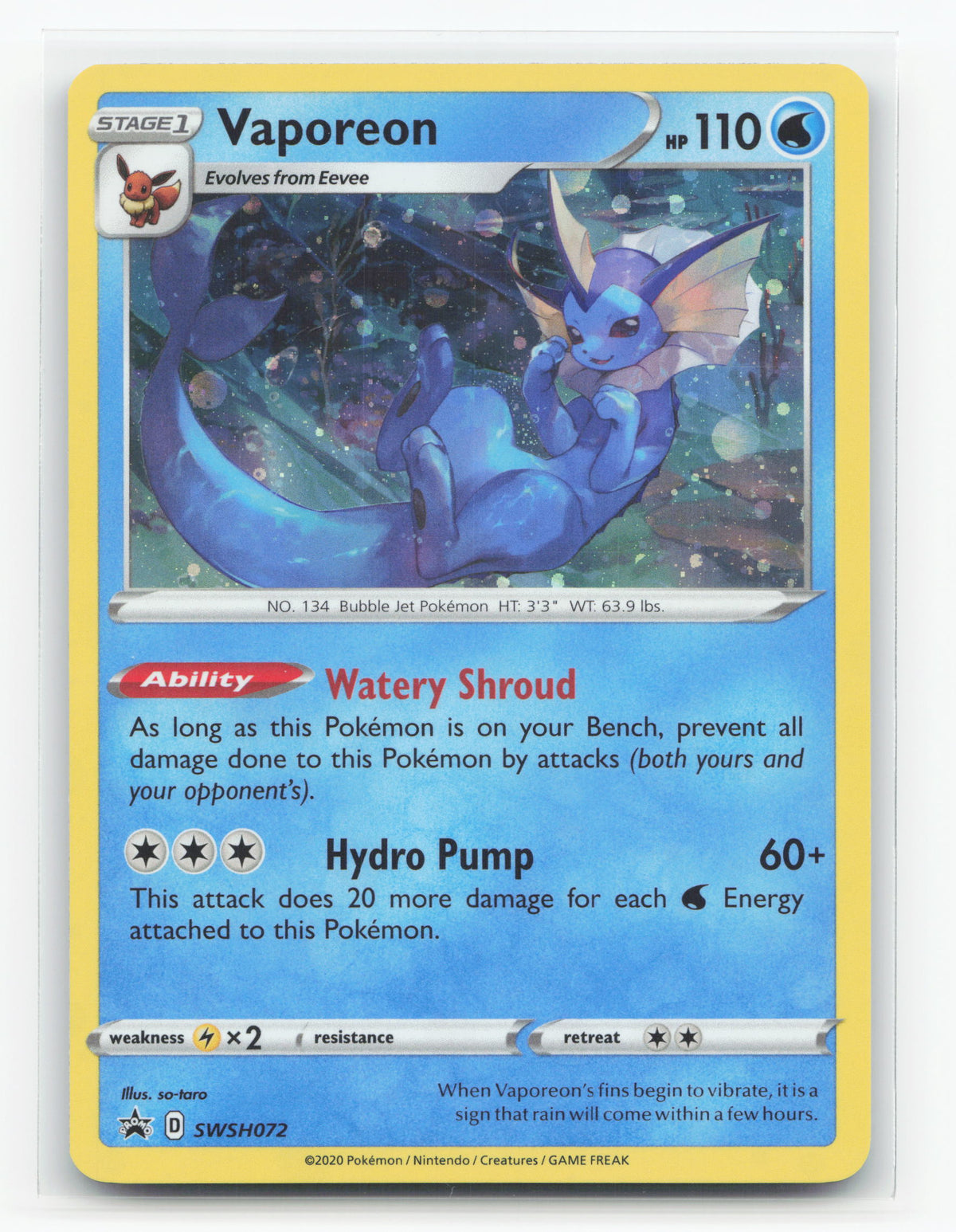 Vaporeon SWSH072 - SWSH Black Star Promos