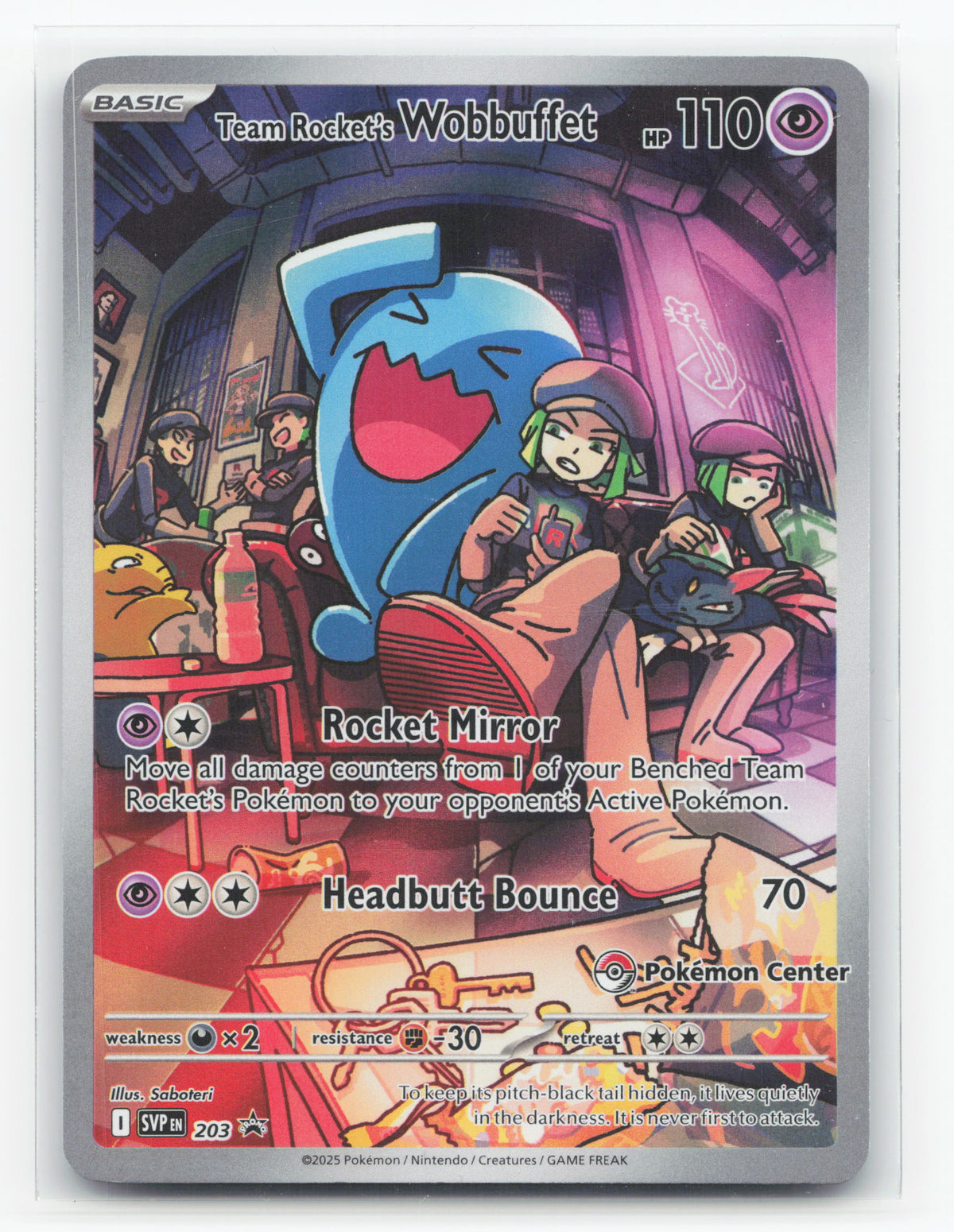 Team Rocket's Wobbuffet 203 - Scarlet & Violet Black Star Promos