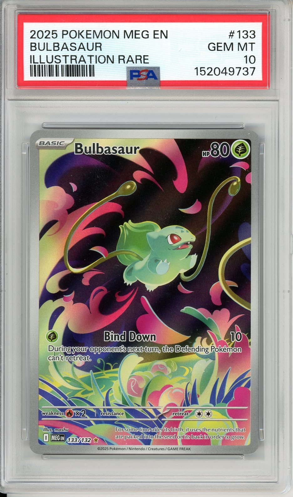 PSA 10 Bulbasaur 133/132 - Mega Evolution