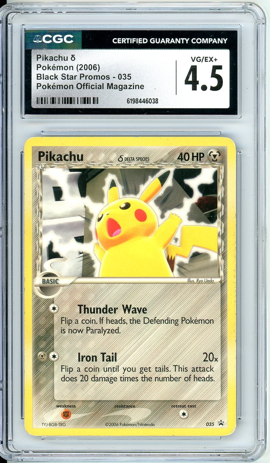 CGC 4.5 Pikachu δ 035 - Nintendo Black Star Promos