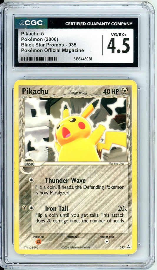 CGC 4.5 Pikachu δ 035 - Nintendo Black Star Promos