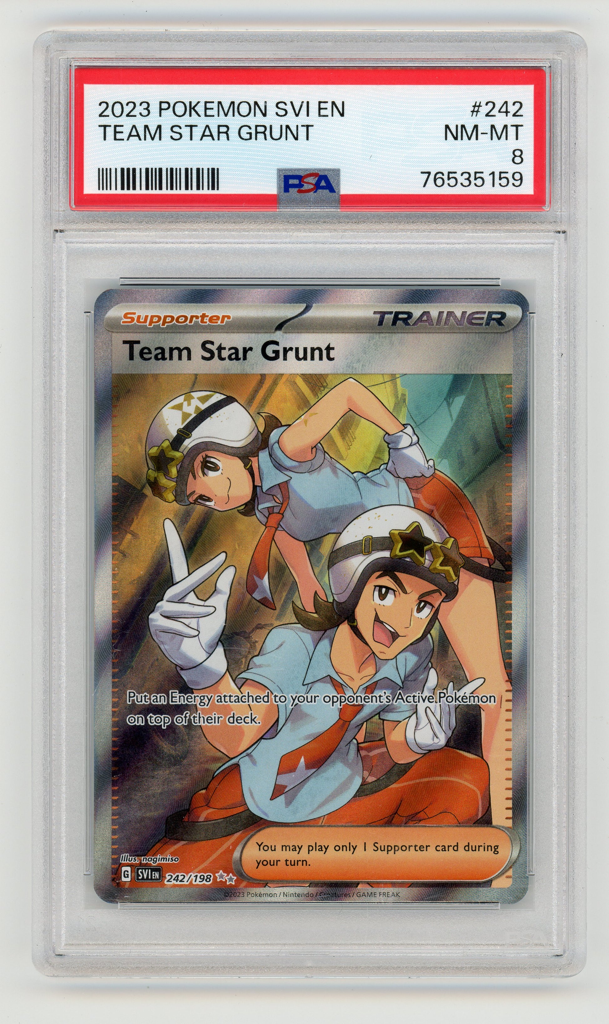 Team Star Grunt - #242 PSA 8 - Pokémon Scarlet & Violet: Base