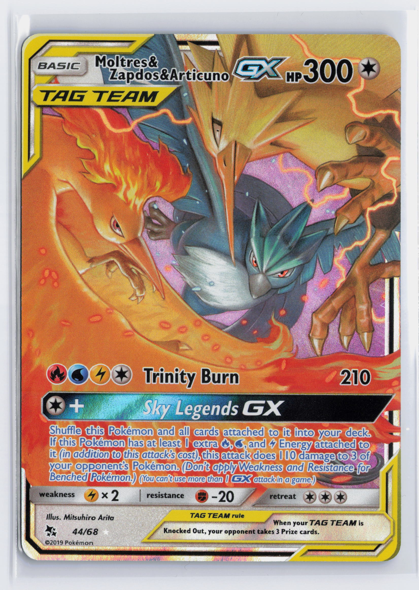 Moltres & Zapdos & Articuno GX - #44/68 - Pokémon Sun & Moon - Hidden Fates