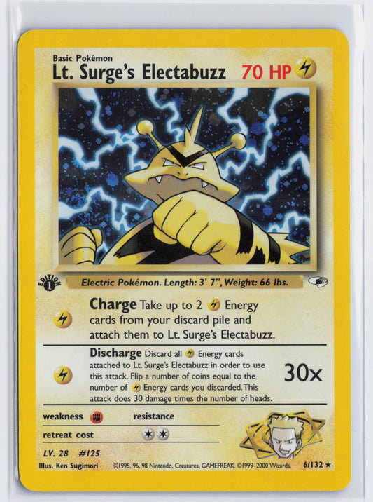 Lt. Surge's Electabuzz 1st Edition - #6/132 - Pokémon WOTC - Gym Heroes