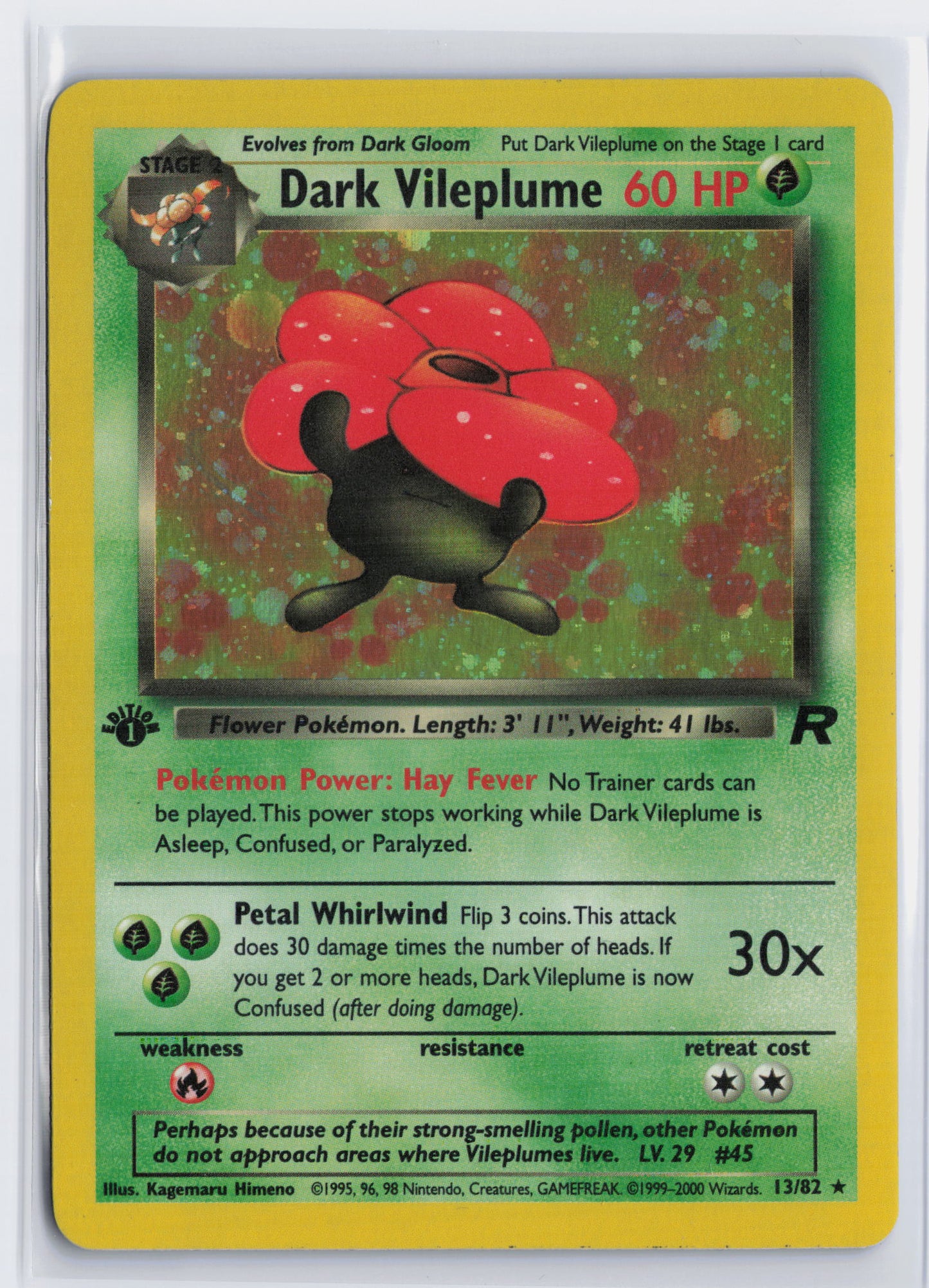 Dark Vileplume 1st Edition - #13/82 - Pokémon WOTC - Team Rocket