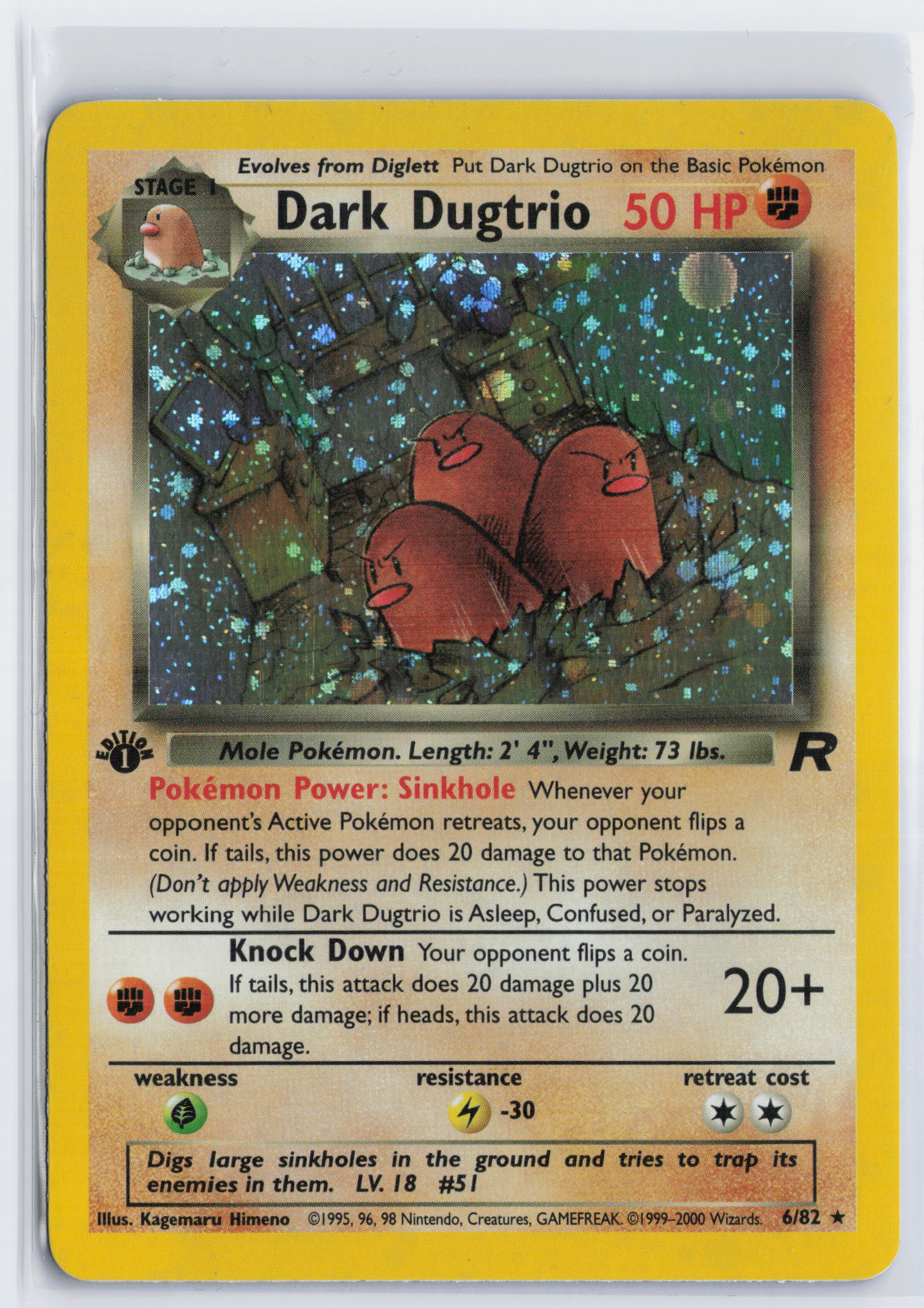Dark Dugtrio 1st Edition - #6/82 - Pokémon WOTC - Team Rocket