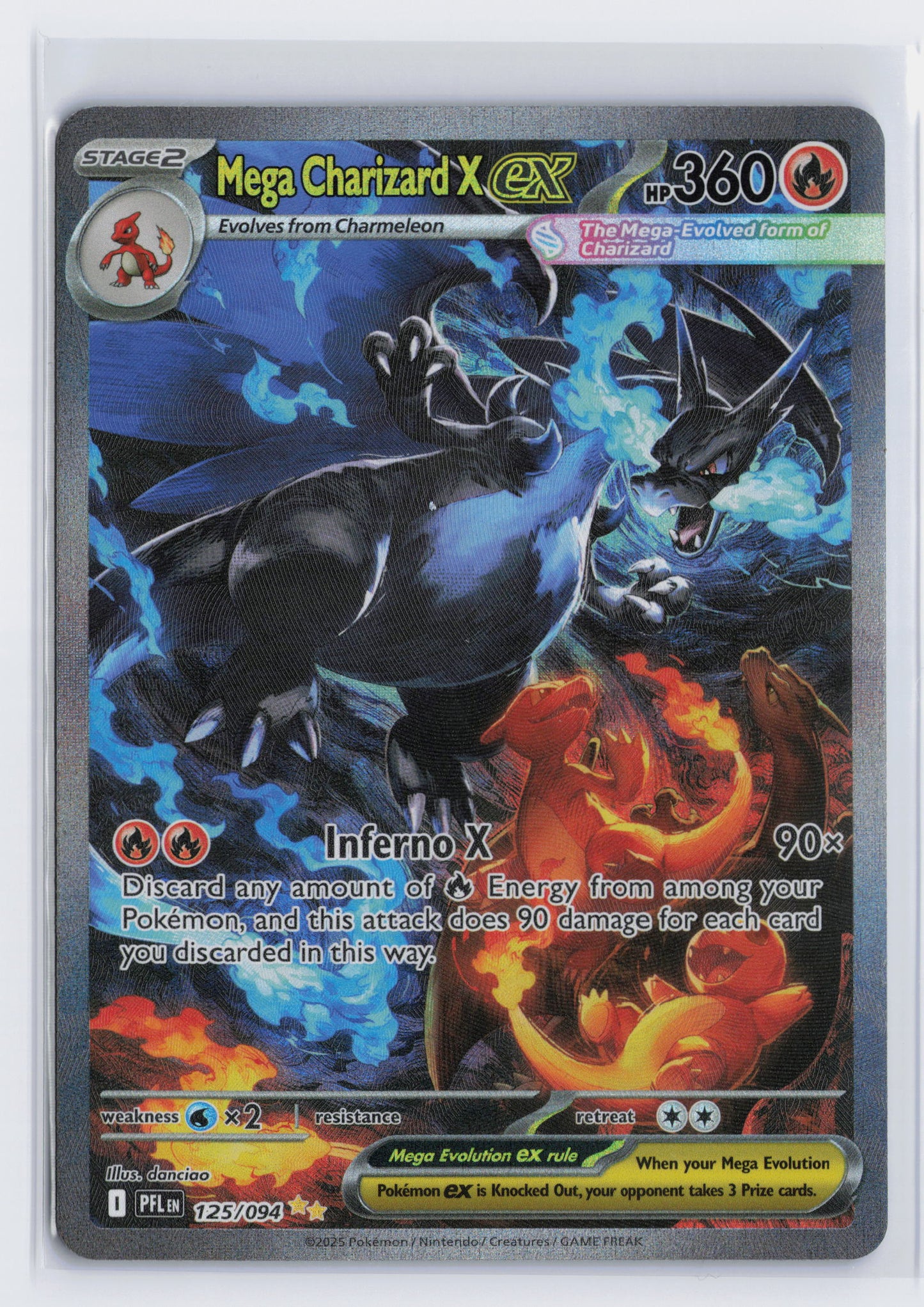 Mega Charizard X EX - #125/094 - Pokémon Mega Evolution - Phantasmal Flames