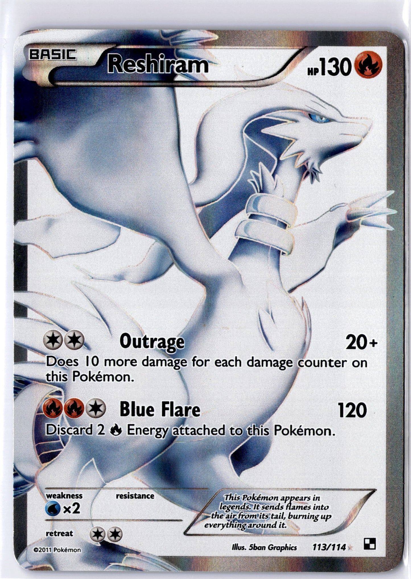 Reshiram - #113/114 - Pokémon Black & White - Black & White Base