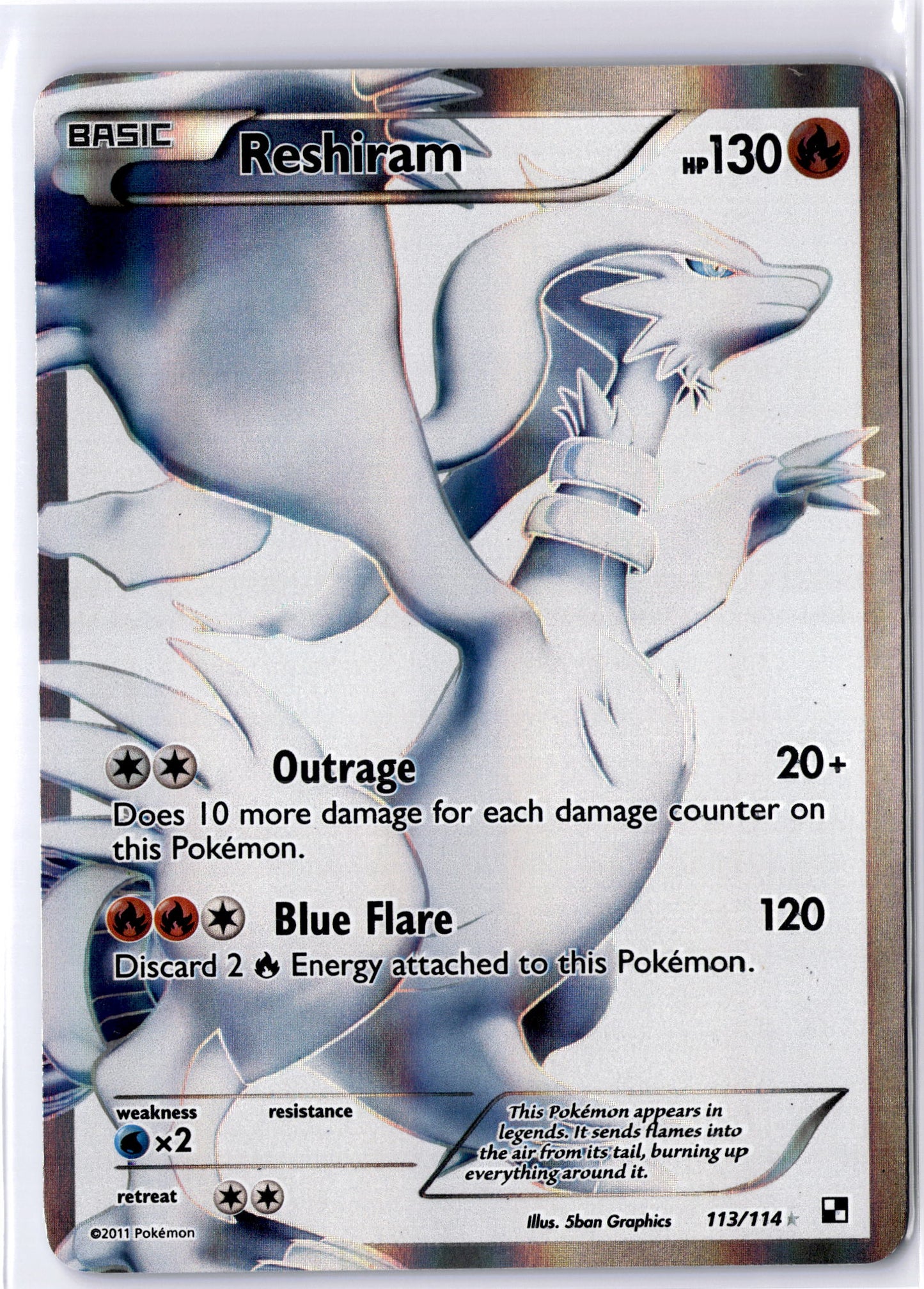Reshiram - #113/114 - Pokémon Black & White - Black & White Base