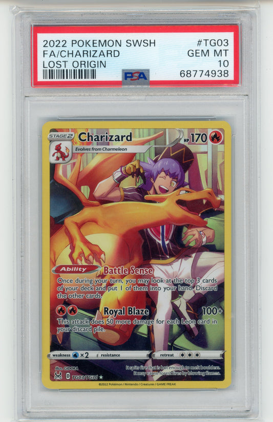 Charizard - #TG03 PSA 10 - Pokémon Sword & Shield: Lost Origin