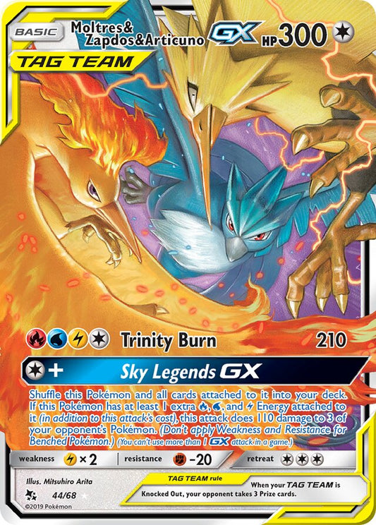 Moltres & Zapdos & Articuno GX - #44/68 - Pokémon Sun & Moon - Hidden Fates