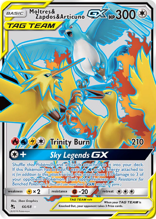 Moltres & Zapdos & Articuno GX - #66/68 - Pokémon Sun & Moon - Hidden Fates