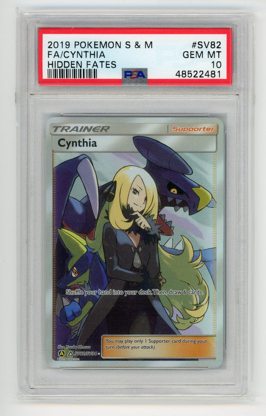 Cynthia - #SV82 PSA 10 - Pokémon Sun & Moon: Hidden Fates