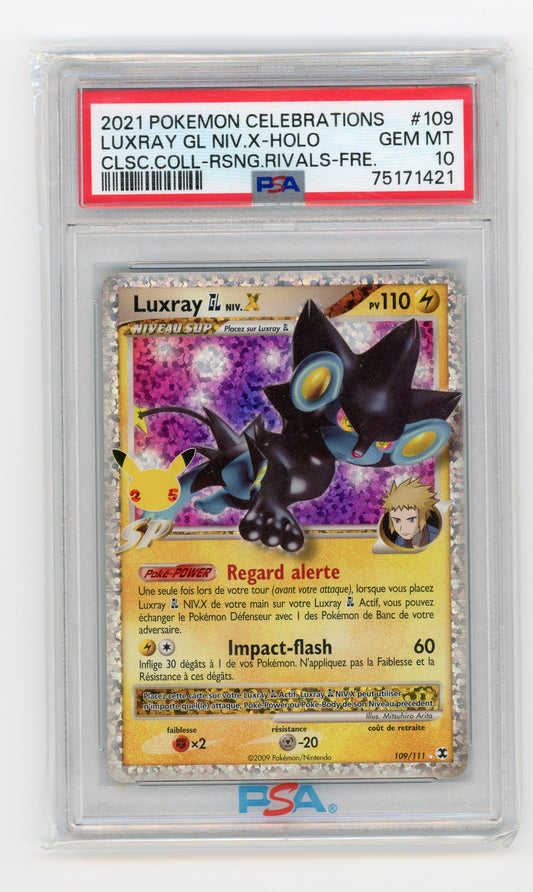 Luxray GL niv. X - #109 PSA 10 - Pokémon Sword & Shield: Celebrations (FR)
