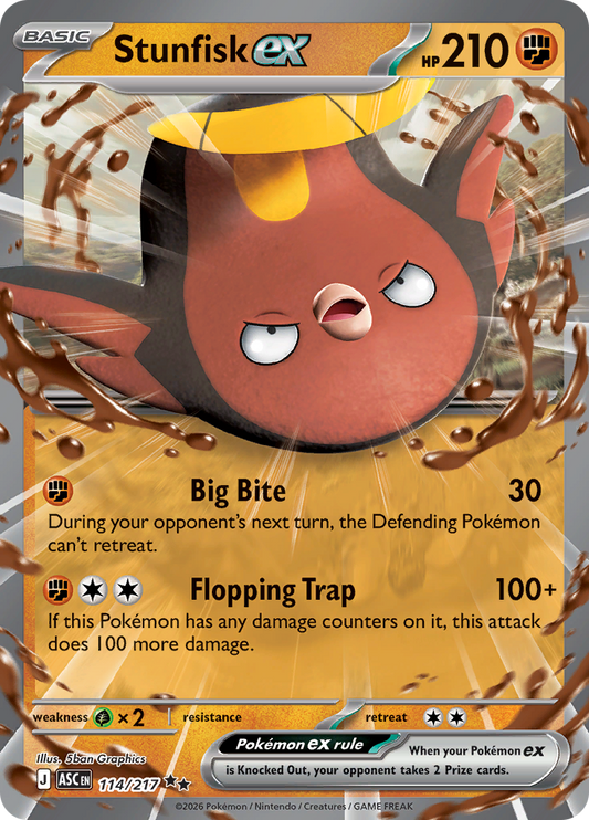 Stunfisk ex - #114/217 - Pokémon Mega Evolution - Ascended Heroes