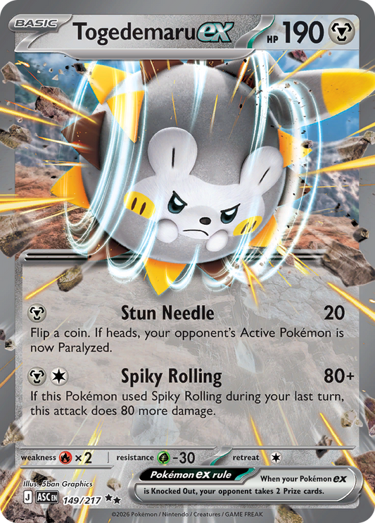 Togedemaru ex - #149/217 - Pokémon Mega Evolution - Ascended Heroes