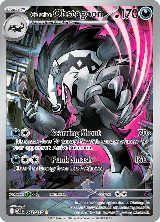 Galarian Obstagoon - #245/217 - Pokémon Mega Evolution - Ascended Heroes