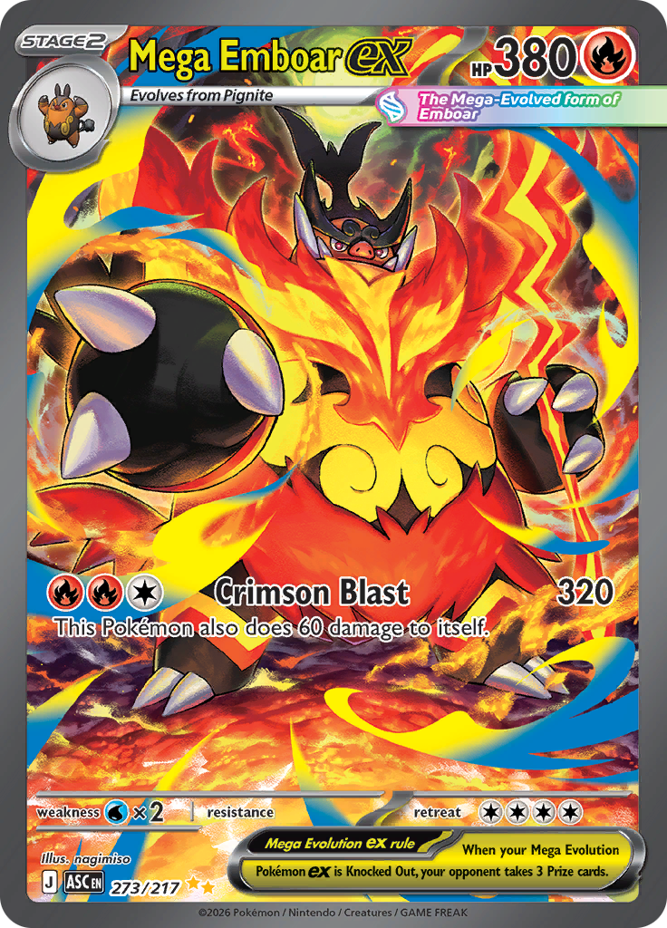 Mega Emboar ex - #273/217 - Pokémon Mega Evolution - Ascended Heroes