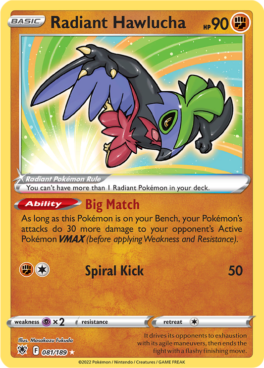 Radiant Hawlucha - #81/189 - Pokémon Sword & Shield - Astral Radiance
