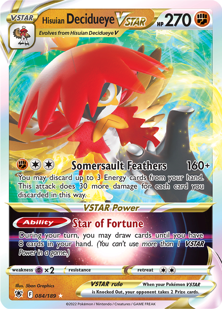 Hisuian Decidueye VSTAR - #84/189 - Pokémon Sword & Shield - Astral Radiance