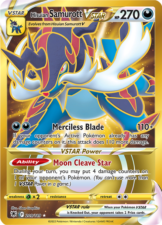 Hisuian Samurott VSTAR - #209/189 - Pokémon Sword & Shield - Astral Radiance