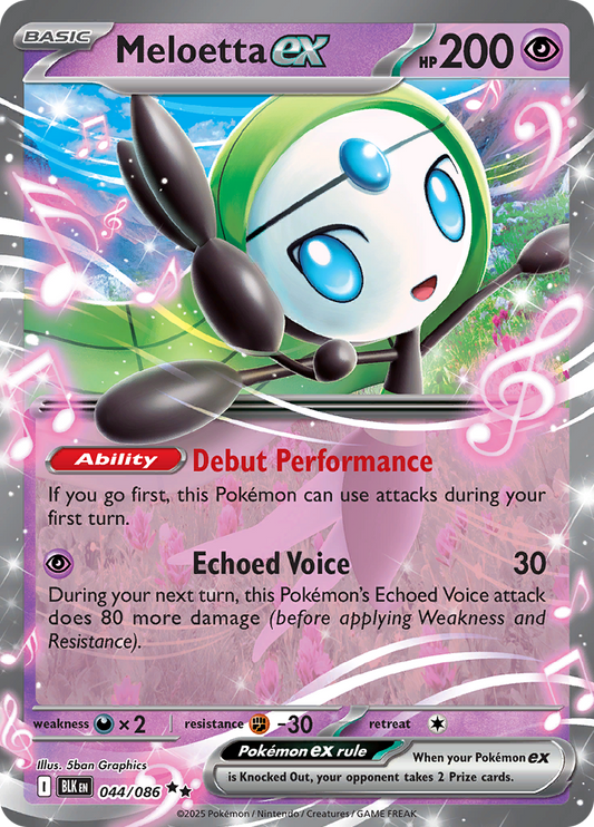 Meloetta ex - #044/086 - Pokémon Scarlet & Violet - Black Bolt