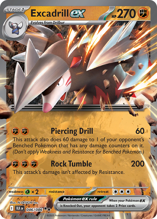 Excadrill ex - #046/086 - Pokémon Scarlet & Violet - Black Bolt