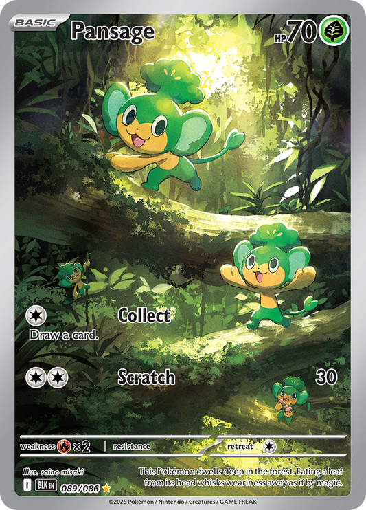 Pansage - #089/086 - Pokémon Scarlet & Violet - Black Bolt