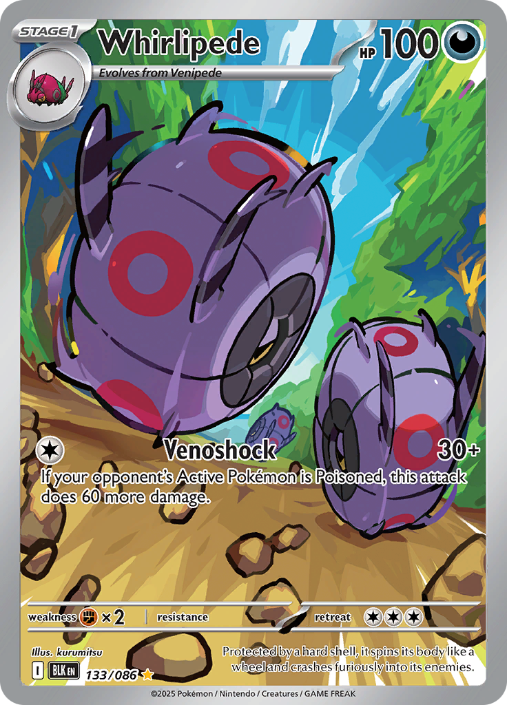 Whirlipede - #133/086 - Pokémon Scarlet & Violet - Black Bolt