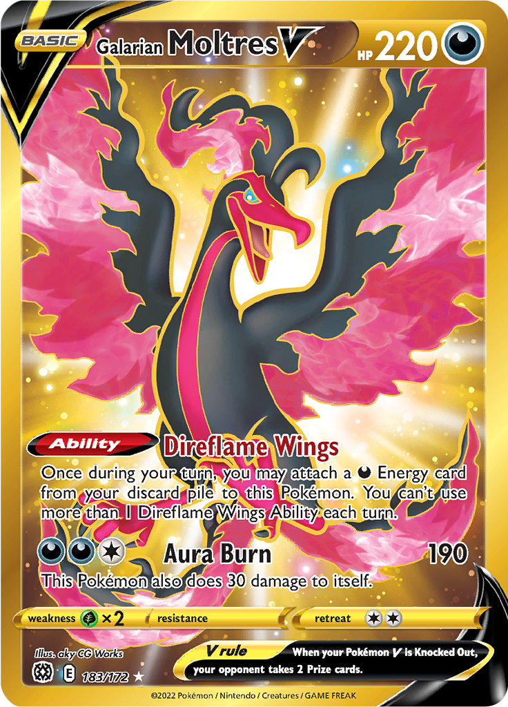 Galarian Moltres V - #183/172 - Pokémon Sword & Shield - Brilliant Stars