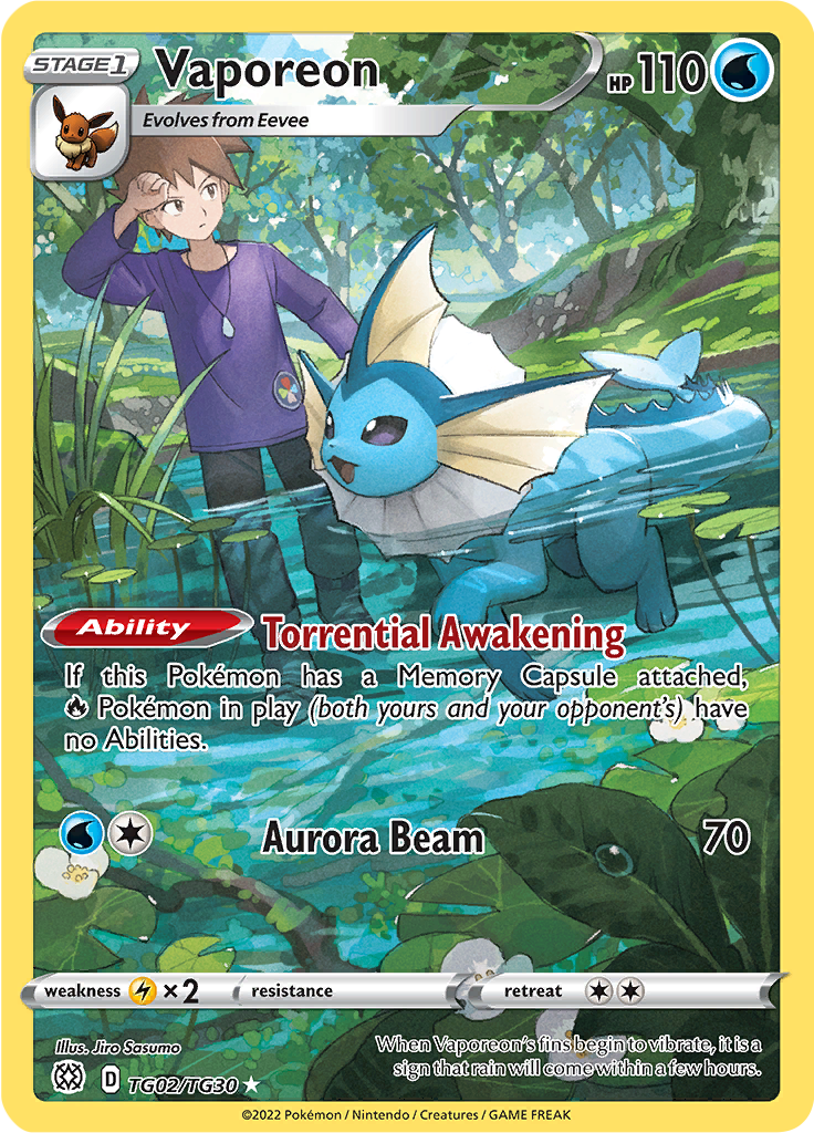 Vaporeon - #TG2/TG30 - Pokémon Sword & Shield - Brilliant Stars