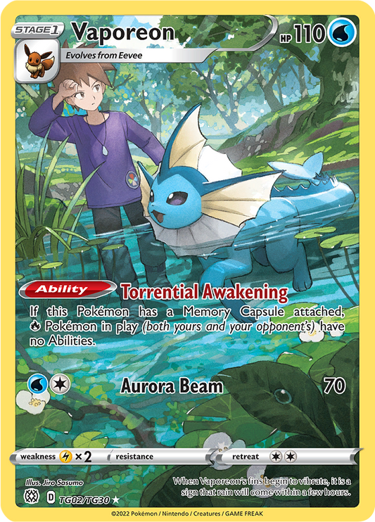 Vaporeon - #TG2/TG30 - Pokémon Sword & Shield - Brilliant Stars