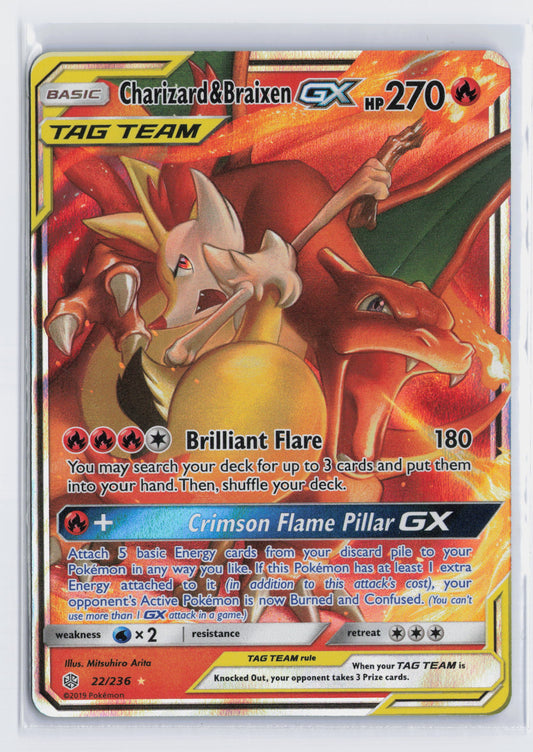 Charizard & Braixen GX - #022/236 - Pokémon Sun & Moon - Cosmic Eclipse