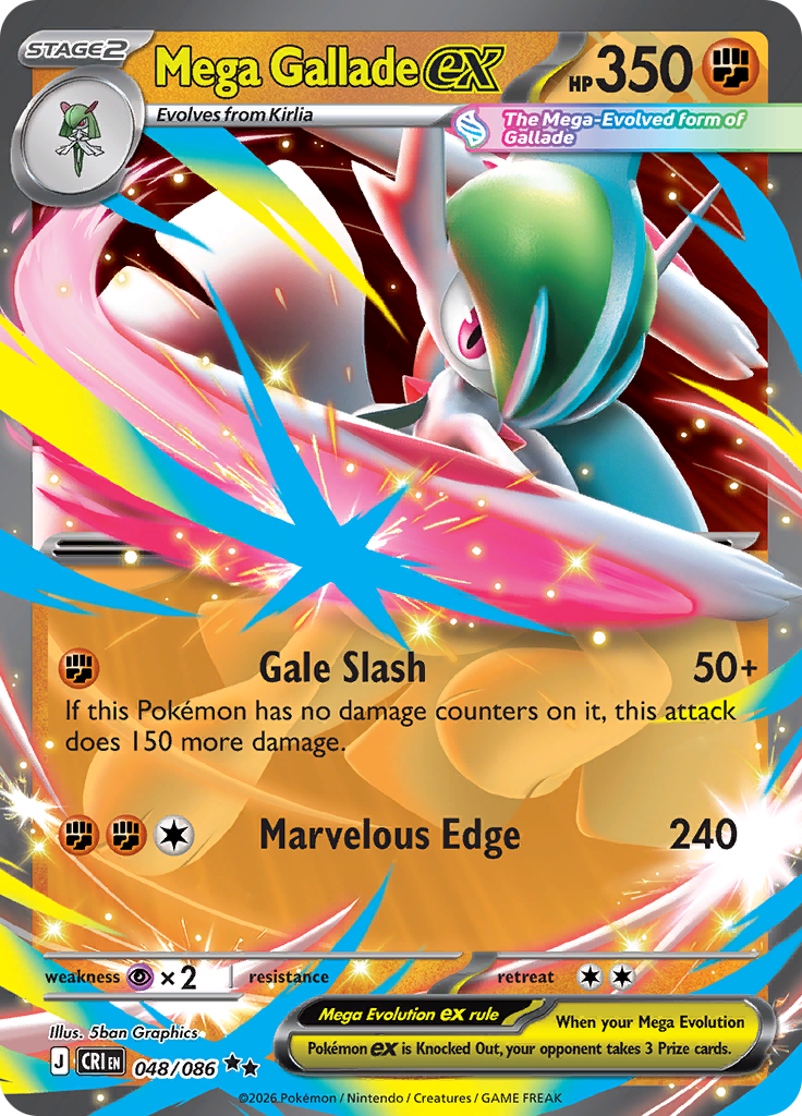 Mega Gallade ex - #048/086 - Pokémon Mega Evolution - Chaos Rising