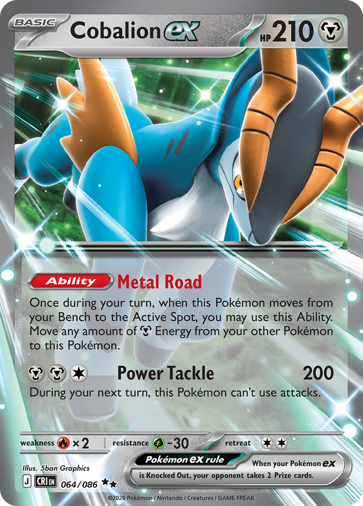 Cobalion ex - #064/086 - Pokémon Mega Evolution - Chaos Rising