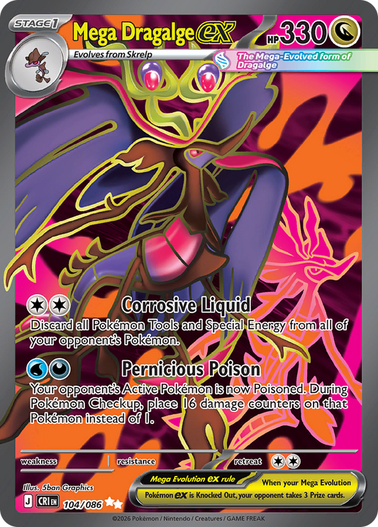 Mega Dragalge ex - #104/086 - Pokémon Mega Evolution - Chaos Rising