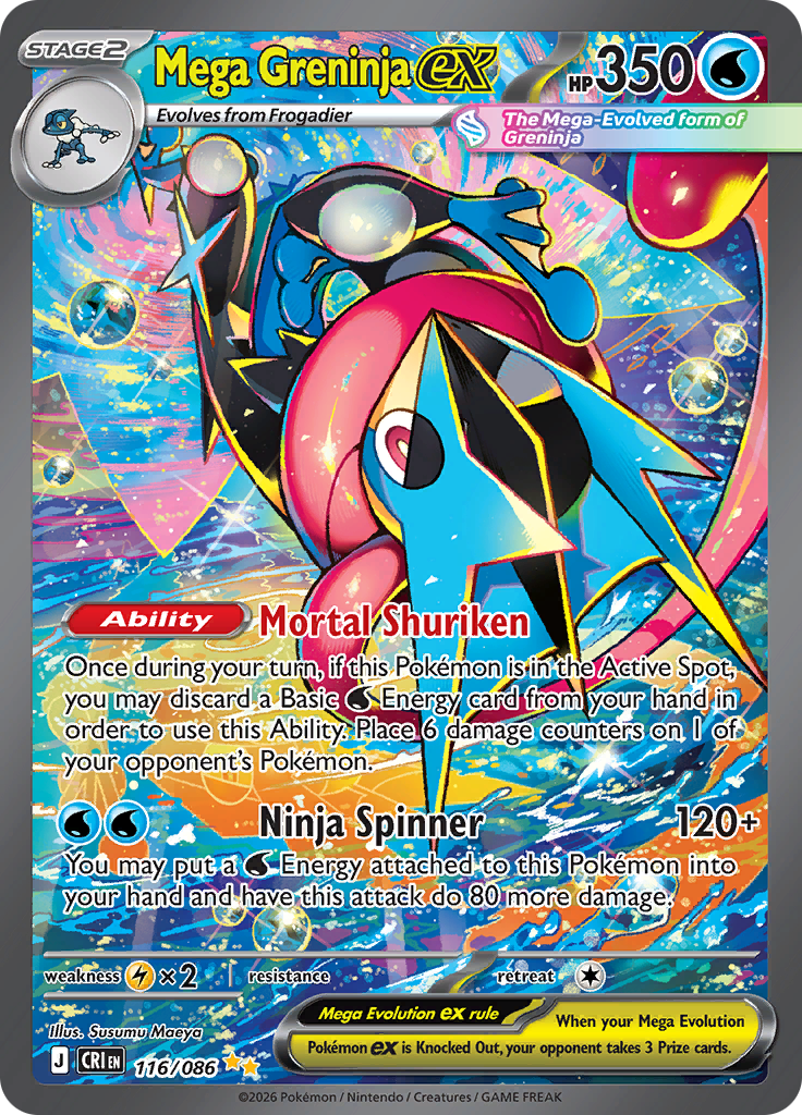 Mega Greninja ex - #116/086 - Pokémon Mega Evolution - Chaos Rising