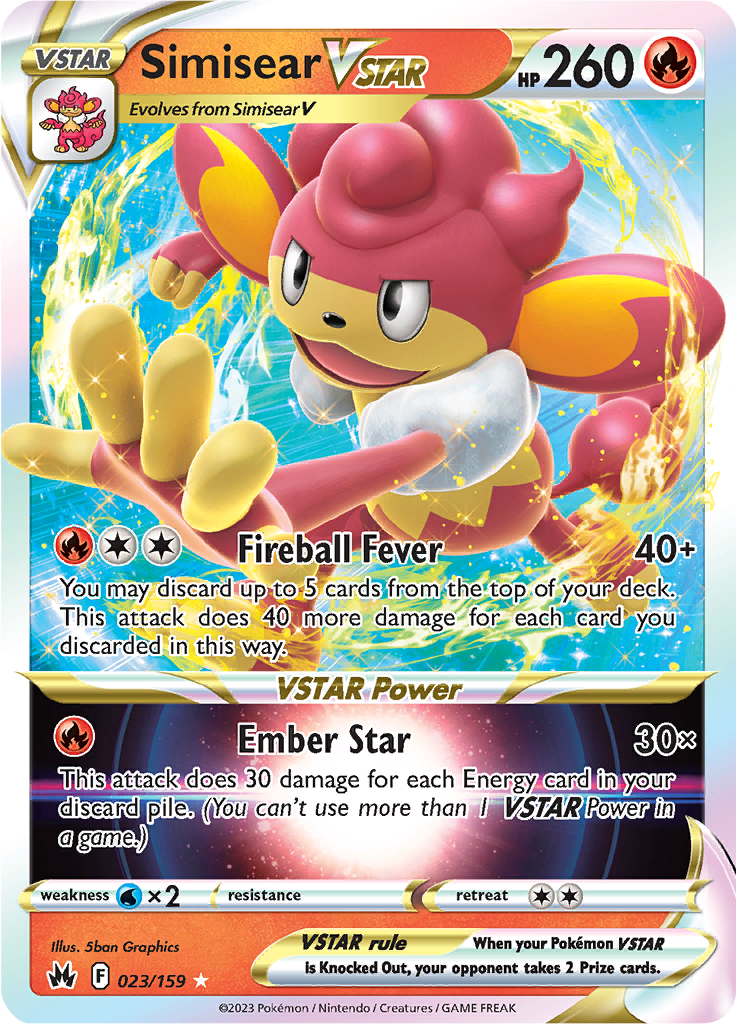 Simisear VSTAR - #23/159 - Pokémon Sword & Shield - Crown Zenith