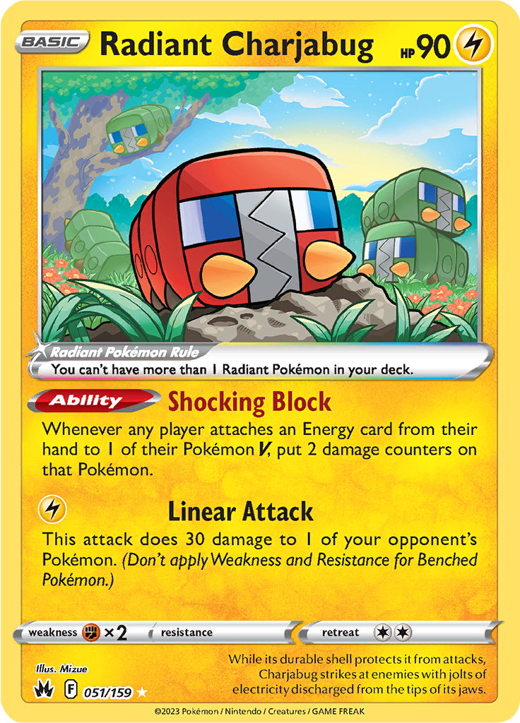 Radiant Charjabug - #51/159 - Pokémon Sword & Shield - Crown Zenith