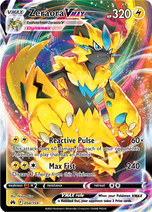 Zeraora VMAX - #54/159 - Pokémon Sword & Shield - Crown Zenith